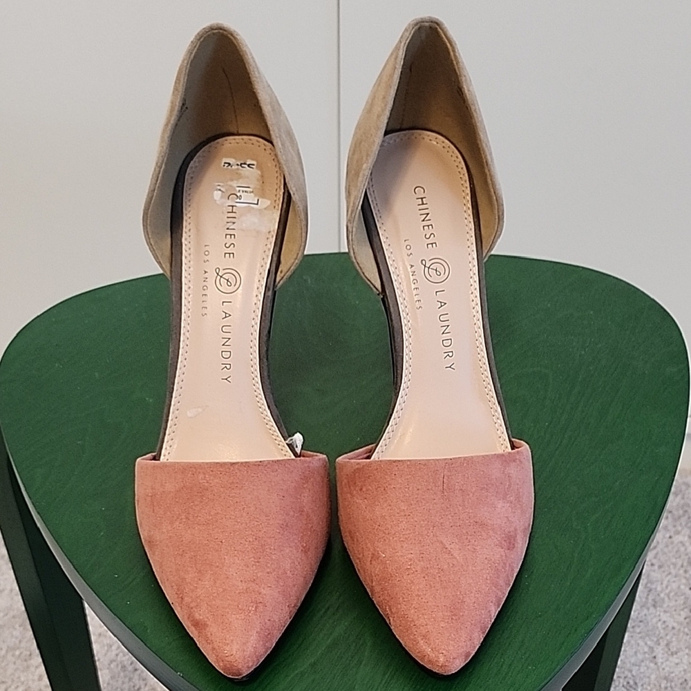 Chinese Laundry Two-Tone Pink and Tan Heels